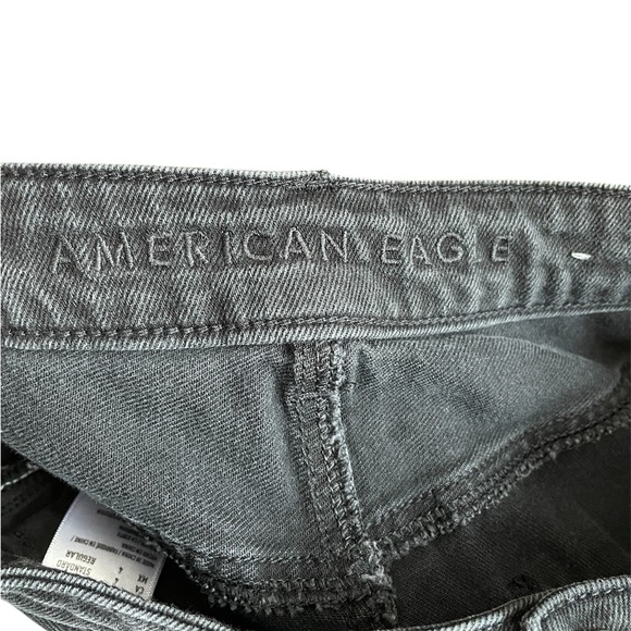 American Eagle Ripped Mom Straight Black Jeans - Picture 6 of 8